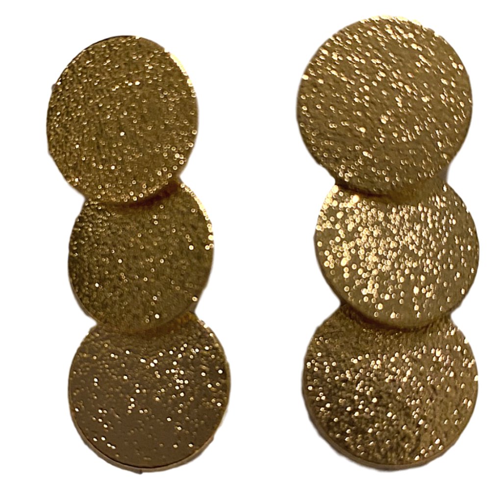Kelly & Katie Dangling Gold Disc Earrings New